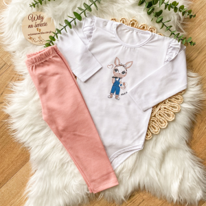 Komplet niemowlęcy - Artist Bunny (body + legginsy)
