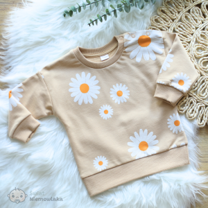 Bluza niemowlęca - beżowa w stokrotki DAISY